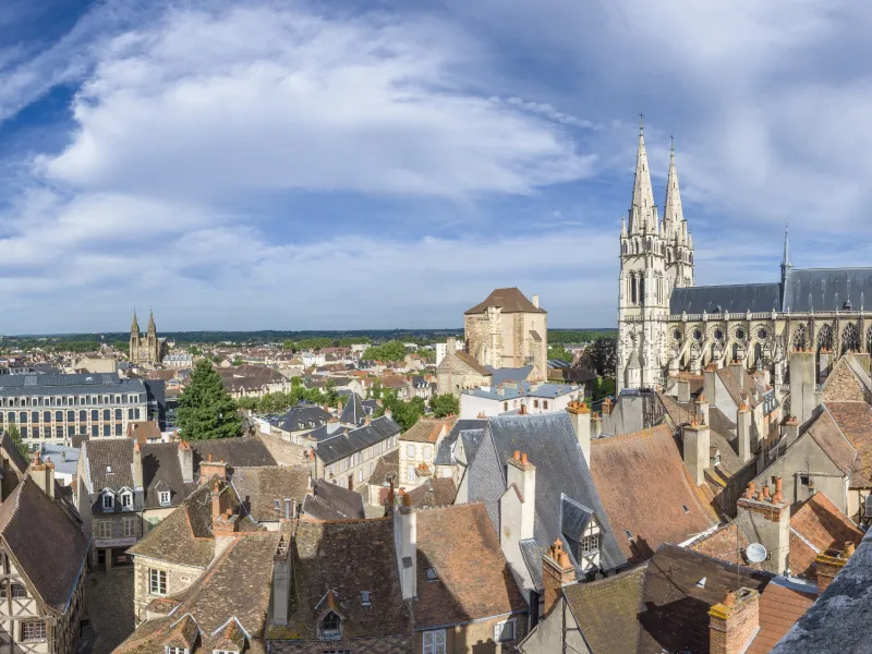 Ville de Moulins vue d'en haut