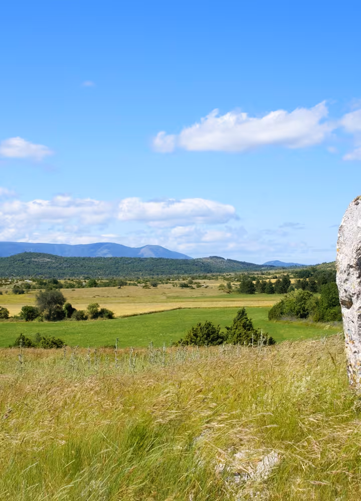 Le menhir de la Trivalle sur le causse de Blandas