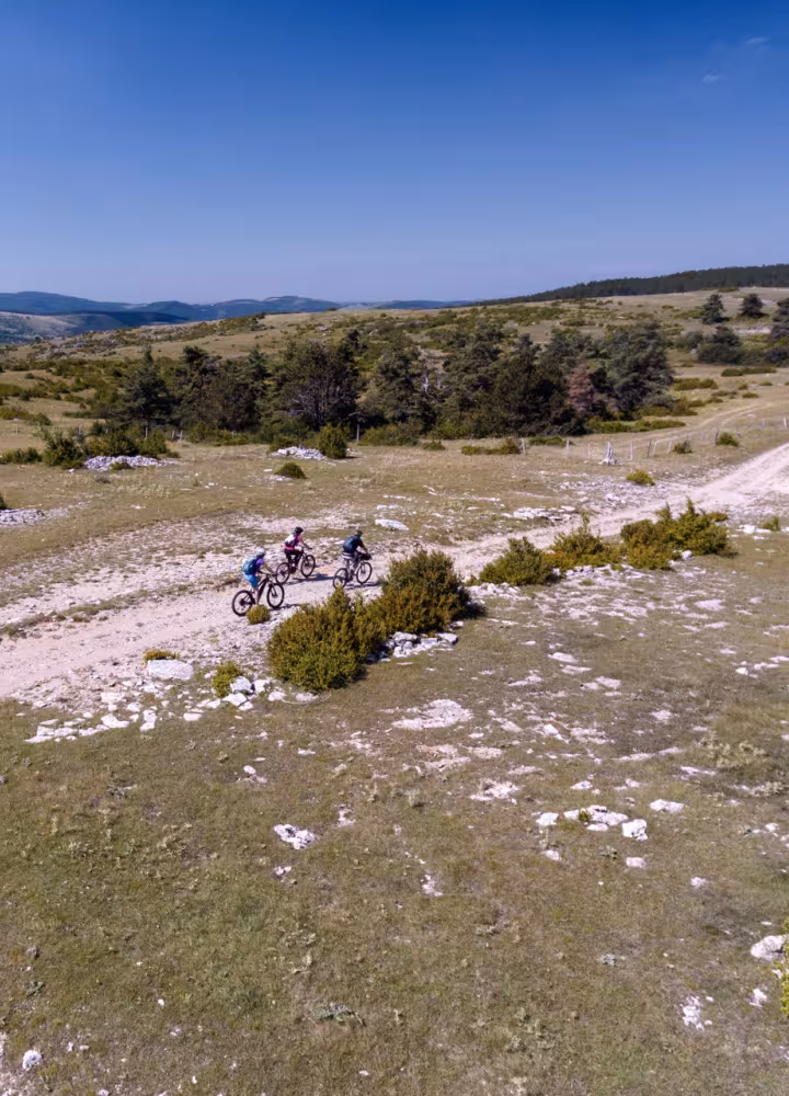 À VTT sur le causse Méjean