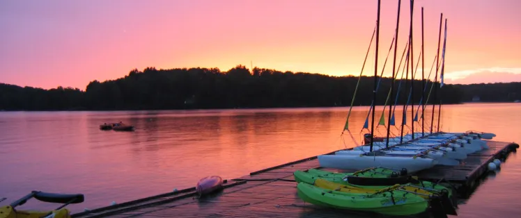 Coucher de soleil au lac des Settons