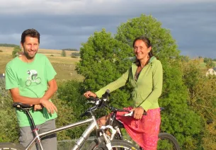 Corine et Stéphane à VTT, brasserie des Estives
